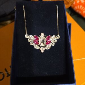 Swarovski Pink and Silver Crystal Necklace